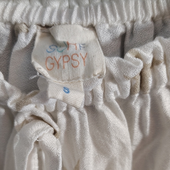 Surf Gypsy Cream Off-Shoulder Star & Embroidered Tassel Blouse - Picture 2 of 8